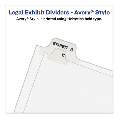 Preprinted Legal Exhibit Side Tab Index Dividers, Avery Style, 25-tab, 1 To 25, 11 X 8.5, White, 1 Set, (1330)