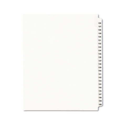 Preprinted Legal Exhibit Side Tab Index Dividers, Avery Style, 25-tab, 126 To 150, 11 X 8.5, White, 1 Set, (1335)