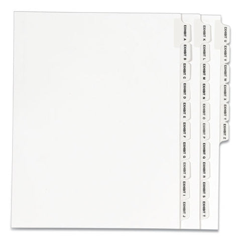 Preprinted Legal Exhibit Side Tab Index Dividers, Avery Style, 26-tab, Exhibit A - Exhibit Z, 11 X 8.5, White, 1 Set, (1370)