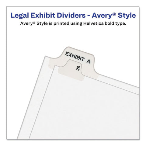 Avery-style Preprinted Legal Side Tab Divider, Exhibit E, Letter, White, 25-pack, (1375)