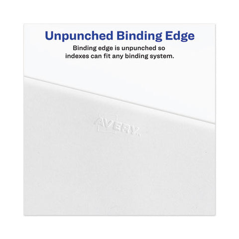 Avery-style Preprinted Legal Side Tab Divider, Exhibit H, Letter, White, 25-pack, (1378)