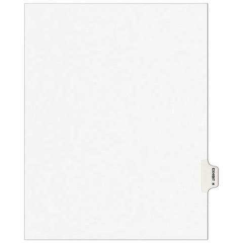 Avery-style Preprinted Legal Side Tab Divider, Exhibit H, Letter, White, 25-pack, (1378)