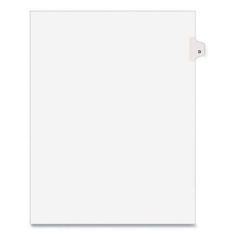 Preprinted Legal Exhibit Side Tab Index Dividers, Avery Style, 26-tab, D, 11 X 8.5, White, 25-pack, (1404)