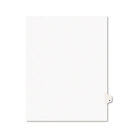 Preprinted Legal Exhibit Side Tab Index Dividers, Avery Style, 26-tab, V, 11 X 8.5, White, 25-pack, (1422)