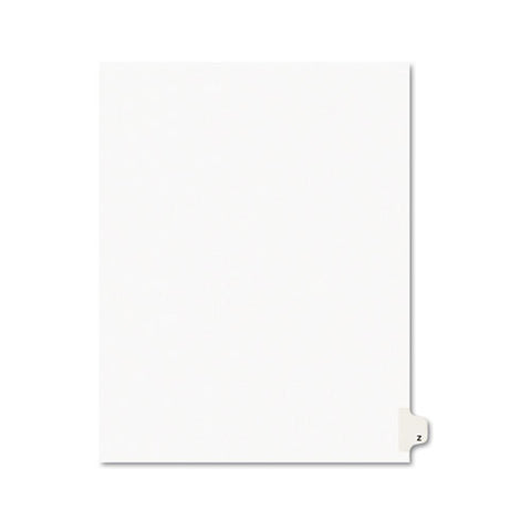 Preprinted Legal Exhibit Side Tab Index Dividers, Avery Style, 26-tab, Z, 11 X 8.5, White, 25-pack, (1426)