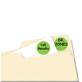 Printable Self-adhesive Removable Color-coding Labels, 0.75" Dia., Neon Green, 24-sheet, 42 Sheets-pack, (5468)