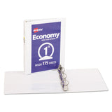 Economy View Binder With Round Rings , 3 Rings, 1" Capacity, 8.5 X 5.5, White, (5806)