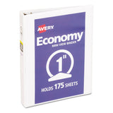 Economy View Binder With Round Rings , 3 Rings, 1" Capacity, 8.5 X 5.5, White, (5806)