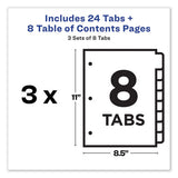 Customizable Table Of Contents Ready Index Dividers With Multicolor Tabs, 8-tab, 1 To 8, 11 X 8.5, White, 3 Sets