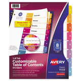 Customizable Toc Ready Index Multicolor Dividers, 8-tab, Letter