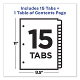 Customizable Toc Ready Index Black And White Dividers, 15-tab, Letter