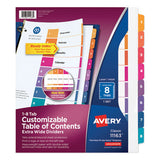 Customizable Toc Ready Index Multicolor Dividers, 8-tab, Letter