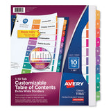 Customizable Toc Ready Index Multicolor Dividers, 10-tab, Letter