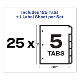 Print And Apply Index Maker Clear Label Dividers, 5 Color Tabs, Letter, 25 Sets