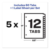 Print And Apply Index Maker Clear Label Dividers, 12 White Tabs, Letter, 5 Sets