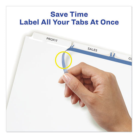 Print And Apply Index Maker Clear Label Dividers, 3 White Tabs, Letter, 5 Sets