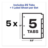 Print And Apply Index Maker Clear Label Dividers, 5 White Tabs, Letter, 5 Sets