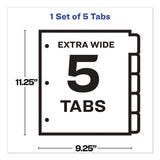 Print And Apply Index Maker Clear Label Dividers, 5 White Tabs, Letter