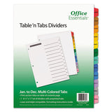 Table 'n Tabs Dividers, 12-tab, Jan. To Dec., 11 X 8.5, White, 1 Set