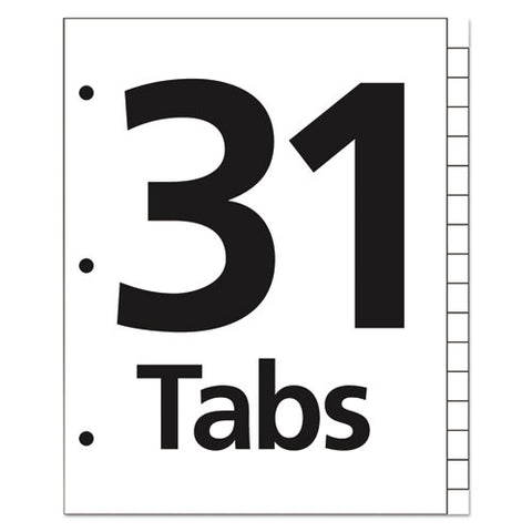 Table 'n Tabs Dividers, 31-tab, 1 To 31, 11 X 8.5, White, 1 Set