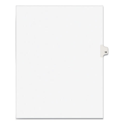 Preprinted Legal Exhibit Side Tab Index Dividers, Avery Style, 10-tab, 10, 11 X 8.5, White, 25-pack