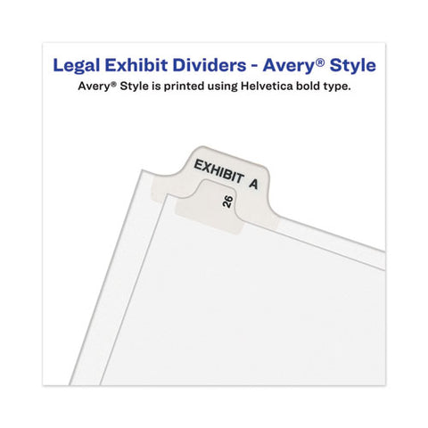 Avery-style Preprinted Legal Bottom Tab Divider, Exhibit K, Letter, White, 25-pk