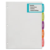 Big Tab Printable Large White Label Tab Dividers, 5-tab, Letter, 20 Per Pack