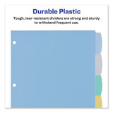 Write And Erase Big Tab Durable Plastic Dividers, 3-hold Punched, 5-tab, 11 X 8.5, Assorted, 1 Set