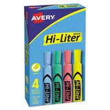 Hi-liter Desk-style Highlighters, Chisel Tip, Assorted Colors, 4-set