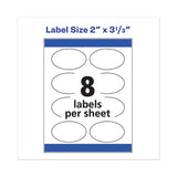 Oval Labels W- Sure Feed And Easy Peel, 2 X 3.33, Glossy White, 80-pack