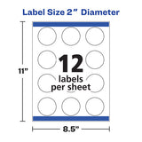 Round Print-to-the Edge Labels With Sure Feed And Easy Peel, 2" Dia, Glossy Clear, 120-pk