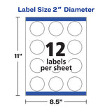 Round Print-to-the Edge Labels With Surefeed And Easypeel, 2" Dia., Matte White, 300-pack