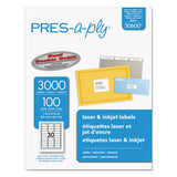 Labels, Laser Printers, 1 X 2.63, White, 30-sheet, 100 Sheets-box