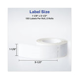 Multipurpose Thermal Labels, 1.13 X 3.5, White, 130-roll, 2 Rolls-pack