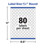 Printable Self-adhesive Permanent Id Labels W-sure Feed, 3-4" Dia, Clear, 400-pk