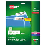 Extra-large Trueblock File Folder Labels With Sure Feed Technology, 0.94 X 3.44, White, 18-sheet, 25 Sheets-pack