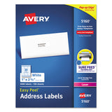 Easy Peel White Address Labels W- Sure Feed Technology, Laser Printers, 1 X 2.63, White, 30-sheet, 100 Sheets-box