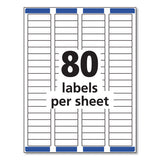 Easy Peel White Address Labels W- Sure Feed Technology, Laser Printers, 0.5 X 1.75, White, 80-sheet, 25 Sheets-pack