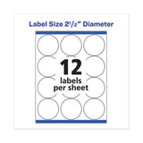 Permanent Laser Print-to-the-edge Id Labels W-surefeed, 2 1-2"dia, White, 300-pk