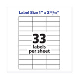 Copier Mailing Labels, Copiers, 1 X 2.81, White, 33-sheet, 100 Sheets-box