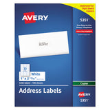 Copier Mailing Labels, Copiers, 1 X 2.81, White, 33-sheet, 100 Sheets-box