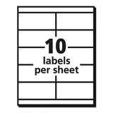 Copier Mailing Labels, Copiers, 2 X 4.25, White, 10-sheet, 100 Sheets-box