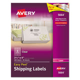 Matte Clear Easy Peel Mailing Labels W- Sure Feed Technology, Laser Printers, 3.33 X 4, Clear, 6-sheet, 50 Sheets-box