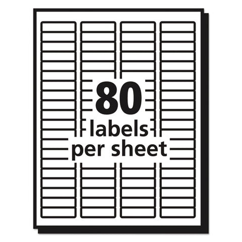 Matte Clear Easy Peel Mailing Labels W- Sure Feed Technology, Laser Printers, 0.5 X 1.75, Clear, 80-sheet, 25 Sheets-box