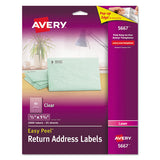 Matte Clear Easy Peel Mailing Labels W- Sure Feed Technology, Laser Printers, 0.5 X 1.75, Clear, 80-sheet, 25 Sheets-box