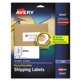 Repositionable Address Labels W-sure Feed, Inkjet-laser, 2 X 4, White, 250-box