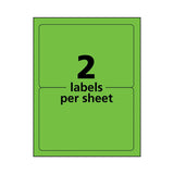 High-visibility Permanent Laser Id Labels, 5 1-2 X 8.5, Neon Green, 200-box