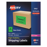 High-visibility Permanent Laser Id Labels, 5 1-2 X 8.5, Neon Green, 200-box