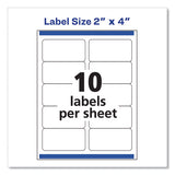 Shipping Labels W- Trueblock Technology, Laser Printers, 2 X 4, White, 10-sheet, 250 Sheets-box