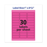 High-visibility Permanent Laser Id Labels, 1 X 2 5-8, Neon Magenta, 750-pack